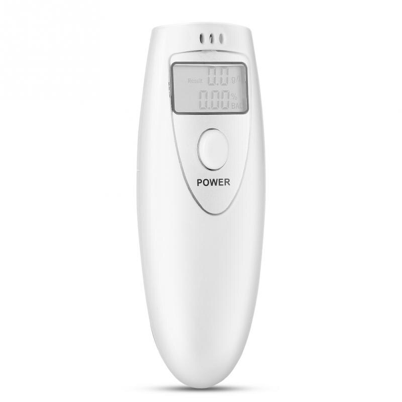 Single Screen White Portable Breath Alcohol Tester Digital LCD