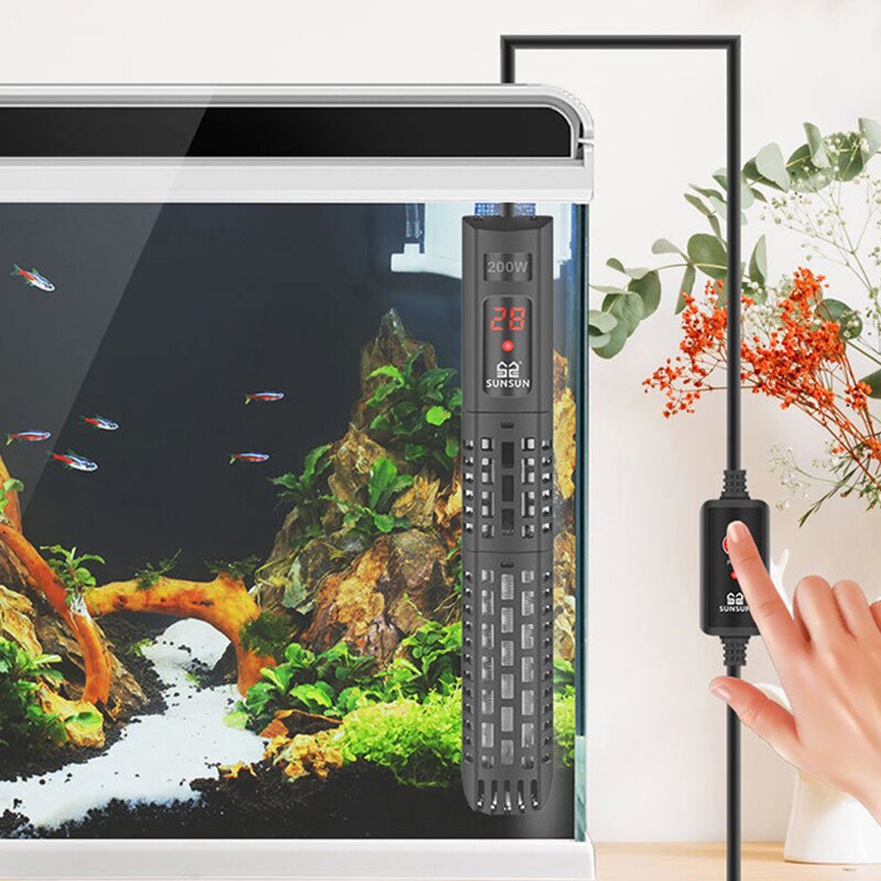 Aquarium Submersible Heater Fish Tank LCD Display Digital Adjustable Water Heating Rod Constant Temperature Control 50-500W