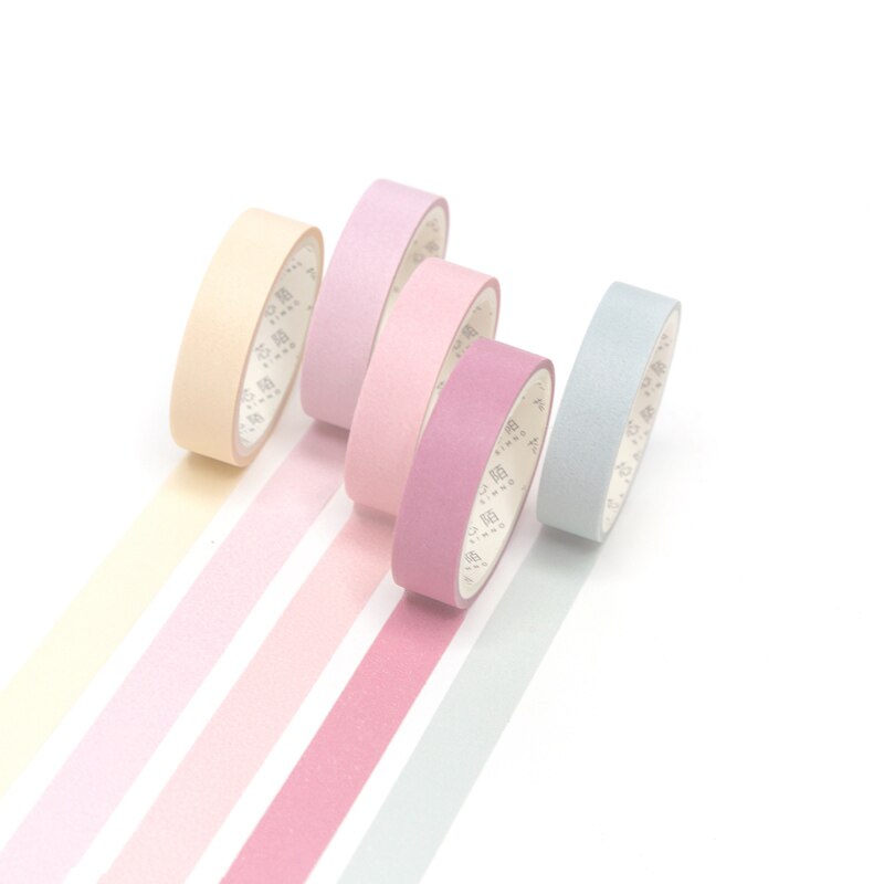 5pcs/lot Cute Solid Color Washi Tape Set Scrapbooking Decorative Adhesive Tapes Paper Japanese Stationery School Kawaii Sticker: velvet