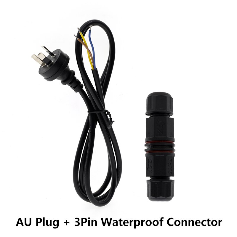 EU US UK AU Plug Power Wire with 3 Pin Waterproof Connector Electrical Cords 1.5 Meters AC DC Black Power Supply Extension Cable: AU