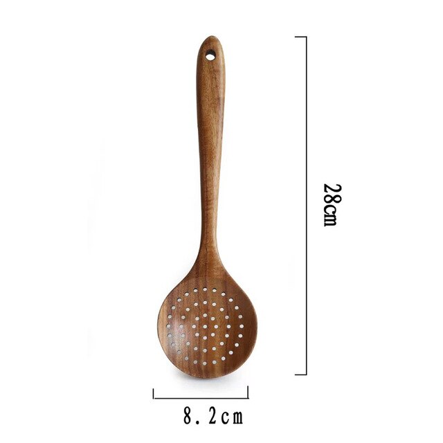 Gadgets Kitchen Utensils Wooden Spoons Utensil Kitchen Cooking Bamboo Tools: Wooden Slotted Spoon