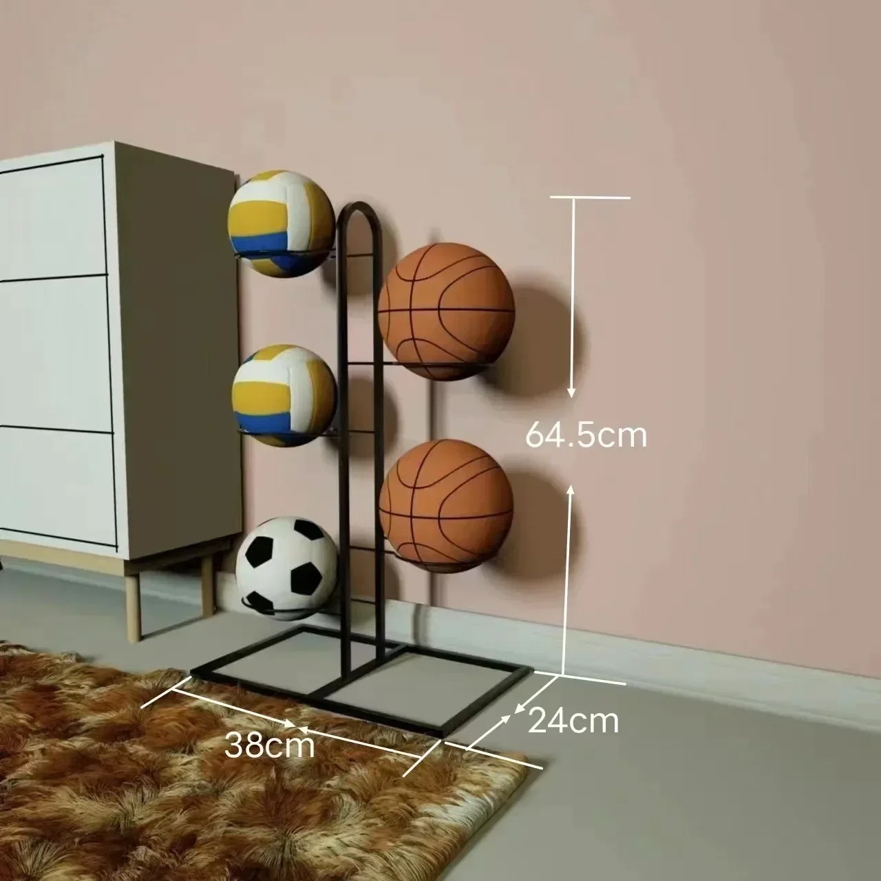 Indoor Children Basketball Storage Rack Put Ball Football Storage Basket Placed Rack Kindergarten Volleyball Stand Holder Space: PURPLE