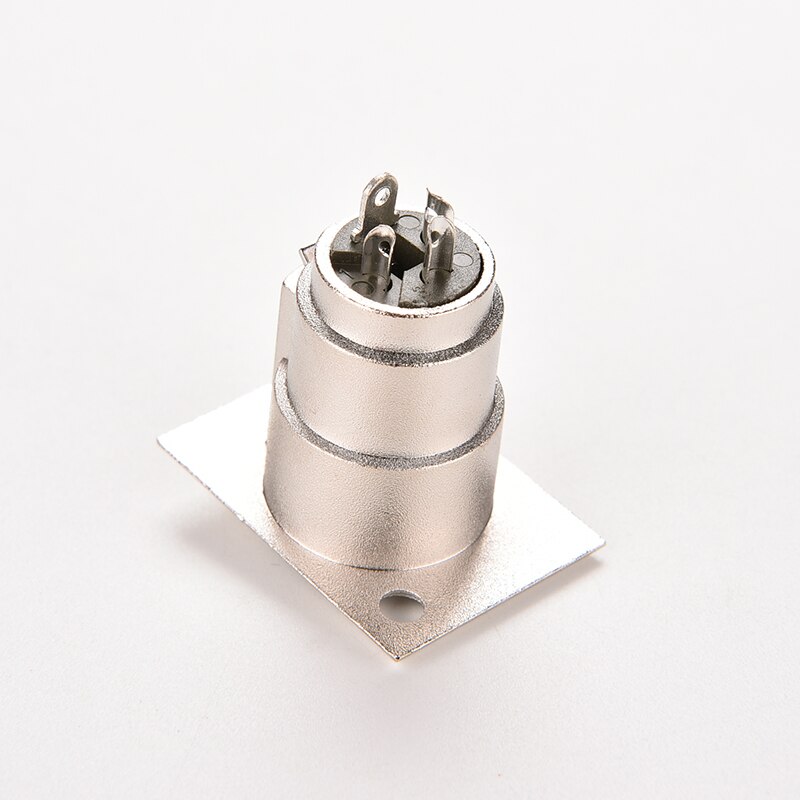 3- pins xlr-connector, vrouwelijke jack-aansluiting, paneelgemonteerd chassis, vierkante metalen behuizing