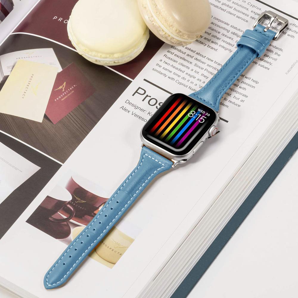 Slim fit damerem til apple watch serie 1/2/3 til apple watch rem 42mm 38mm armbåndsrem til iwatch 4 5 6 se 40mm 44mm