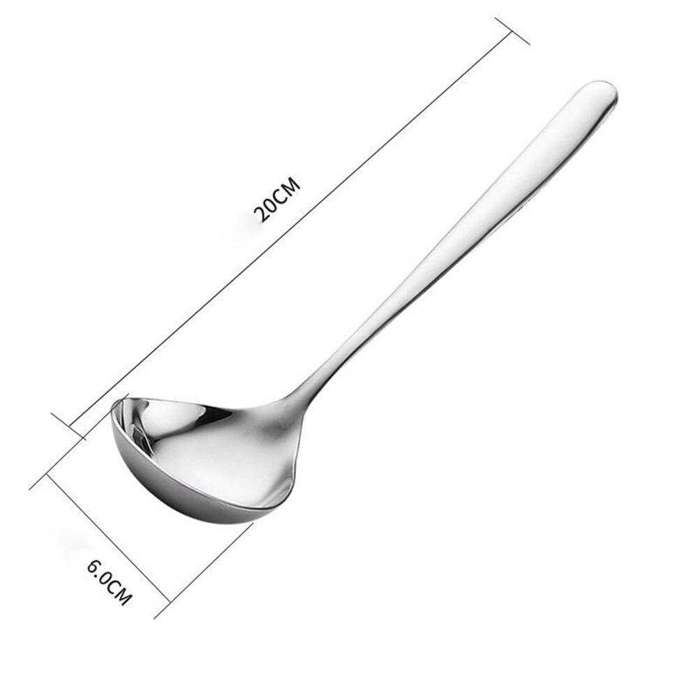 Long Handle Stainless Steel Spoon Dessert Rice Soup Spoon Teaspoon Cooking Spoons Kitchen Accessories Home Silverware Gadgets: silver
