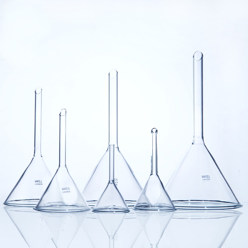 10 Stuks/pak Lab Driehoek Glazen Trechter Thicked Borosilicaatglas Trechter Laboratorium Apparatuur