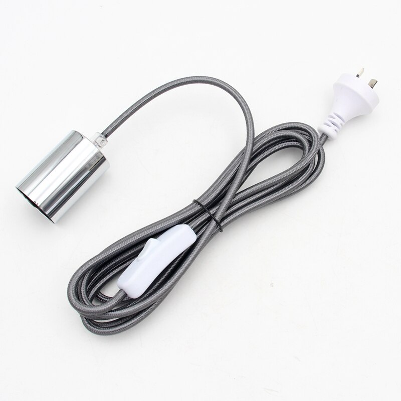 220V-240V 3m Australian Power Cord Fabric Cloth Covered with 2 Prong AU Plug Switch E27 Fittings For Hanging Light Cord Set