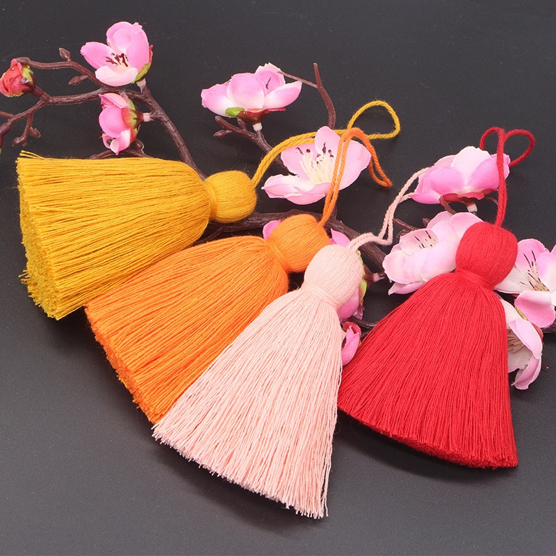 2 unidades de borlas de flecos de tela de algodón supergruesas para el hogar, cortina para el hogar, accesorios decorativos, hechos a mano, artesanía DIY, adorno de borla grande