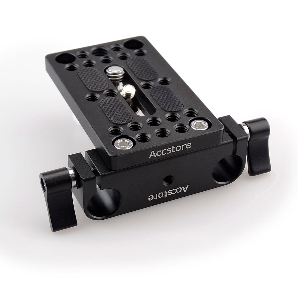 MAGICRIG Camera Baseplate Mounting Plate Tripod Mounting Plate with 15mm Rail Rod Clamp for Rod Support DSLR Camera Rig