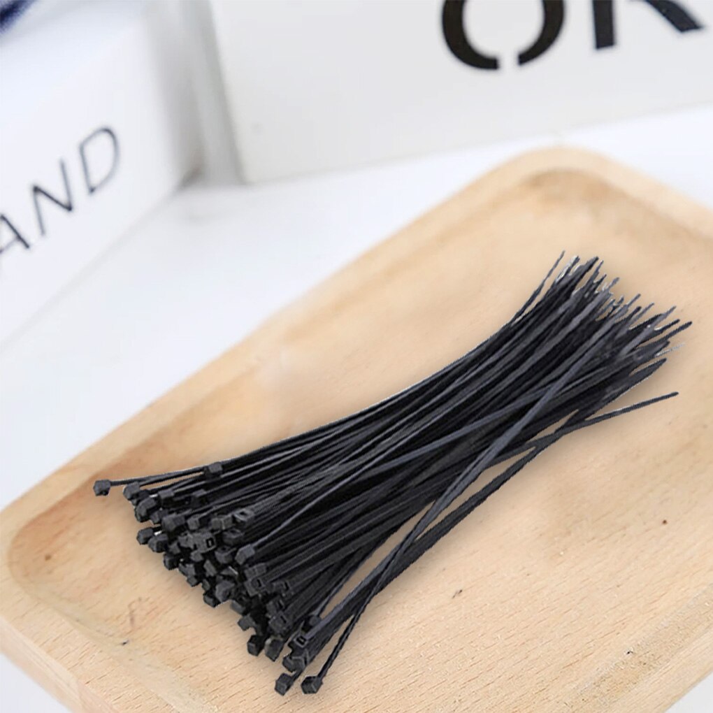 100pcs/Set Cable Tie Self-Locking Plastic Nylon Tie Organiser Fasten Cable Wire Cable Reusable Standard Wire Zip Ties 3x150mm