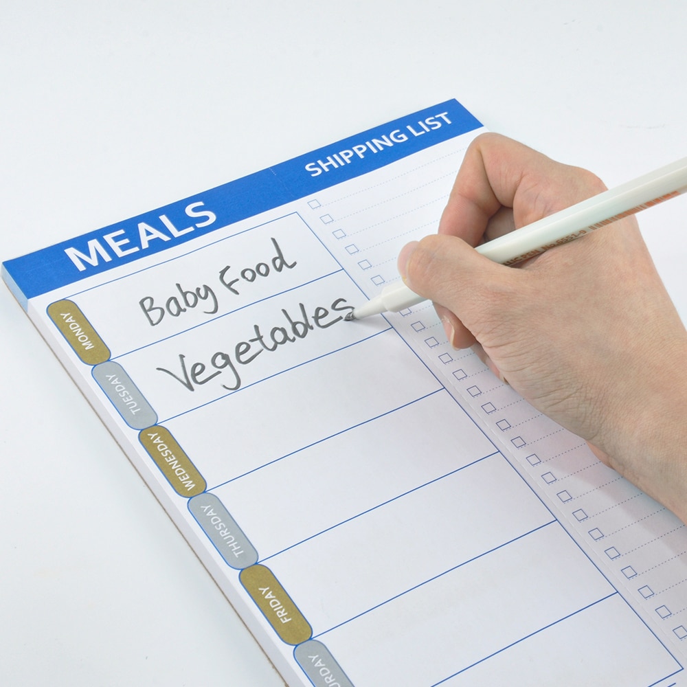 Meal Planner Pad, Man Week Meal Pad,7X10 Inch Notepad for Shopping List & Daily Planning Checklist for Convenient Shopping