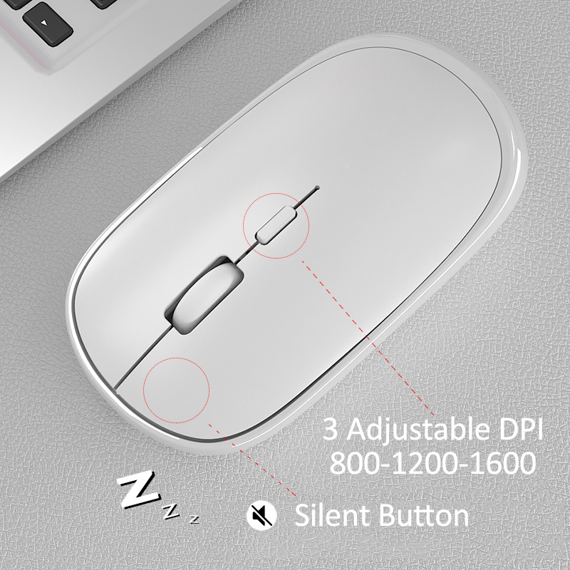 Bezprzewodowa mysz akumulator Bluetooth cichy ergonomiczny komputer dla ipada Mac Tablet Macbook Air Laptop PC Gaming Business Office