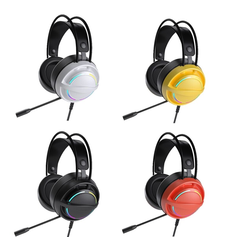 E65A PSH-100 Gaming Headset With Microphone RGB Wired Earphones 7.1 Surround Sound Computer Game Headphones For PS4 PC Laptop