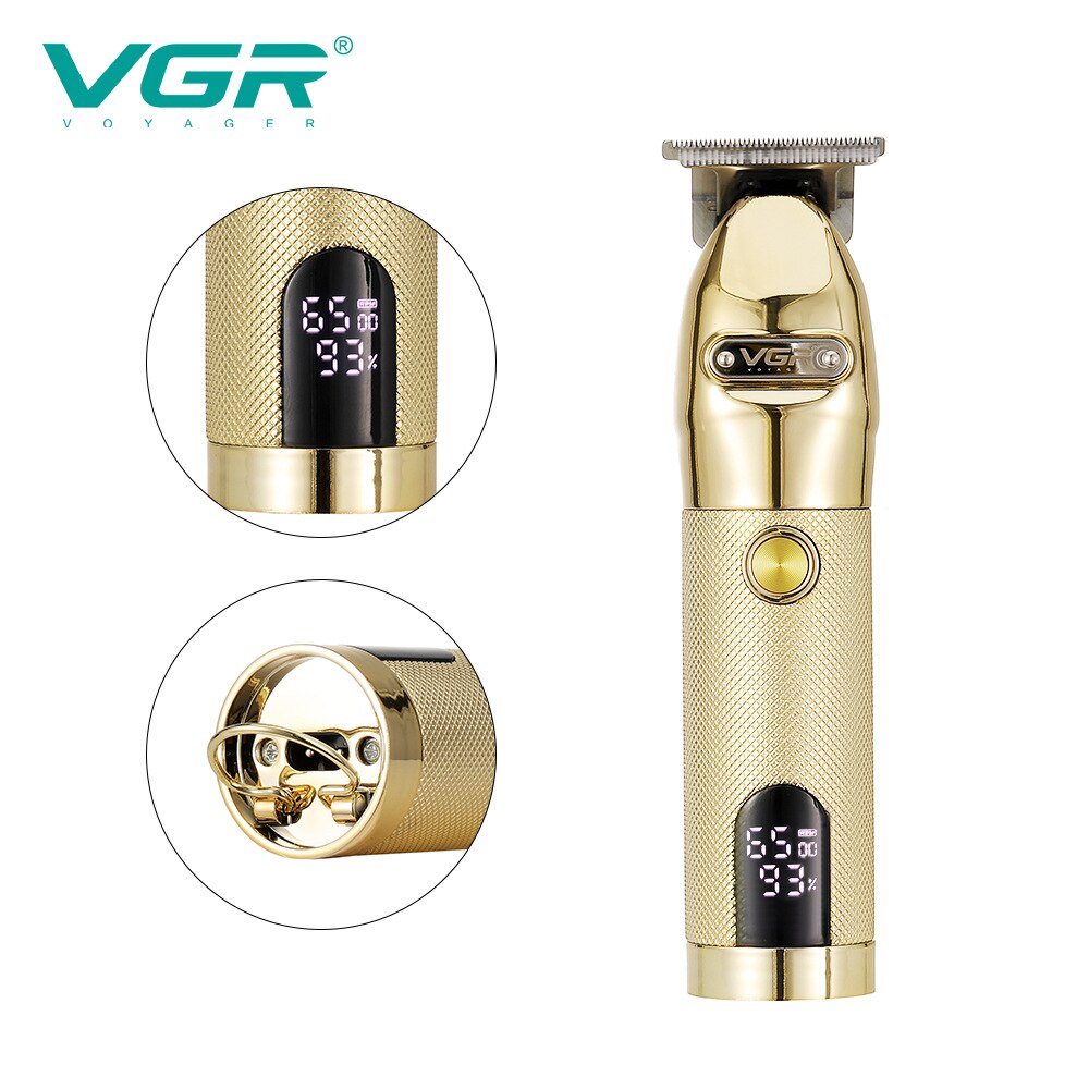 Vgr 275 Elektrische Tondeuse Professionele Persoonlijke Verzorging Kapper Trimmer Voor Mannen Scheerapparaat Lcd Oplaadbare Metalen Clippers Vgr V275