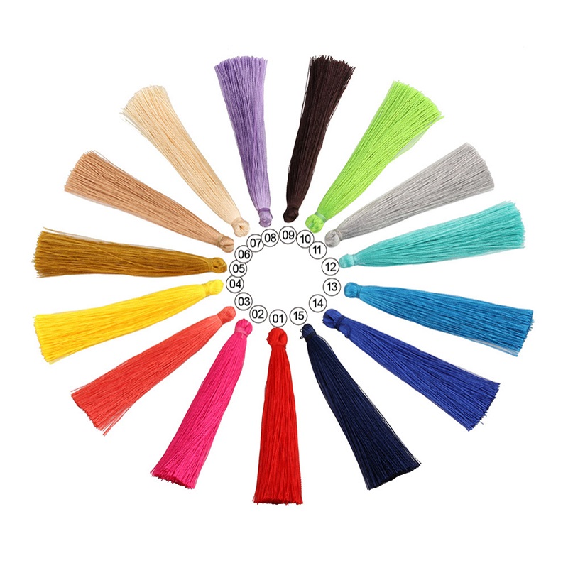 100 Stks/pak Zijde Kwastje Hanger Ketting Earring Bevindingen 90Mm Kwasten Voor Diy Sieraden Maken Accessoires Gemengde Kleuren