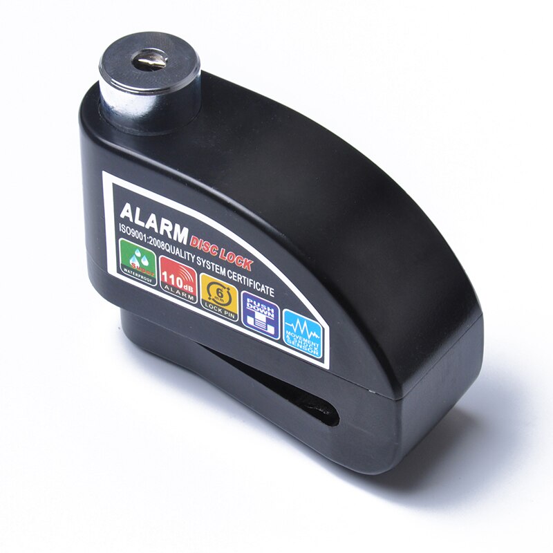 waterproof motorcycle alarm lock bike lock security anti-theft lock moto disc brake lock hexagonal wrench Keys: Black