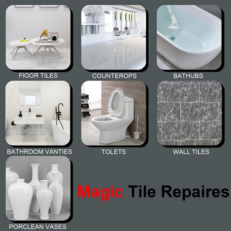 LBER Tile Repair Kit Stone Repair Kit With 8 Blocks Of Wax, Tile Space Filling And Repair Tile Paint