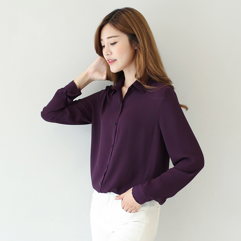Camisas de gasa simples de colores sólidos para mujer, novedad de 2023, blusa informal de gasa de manga larga para mujer, Tops, camisa de para mujer, ropa