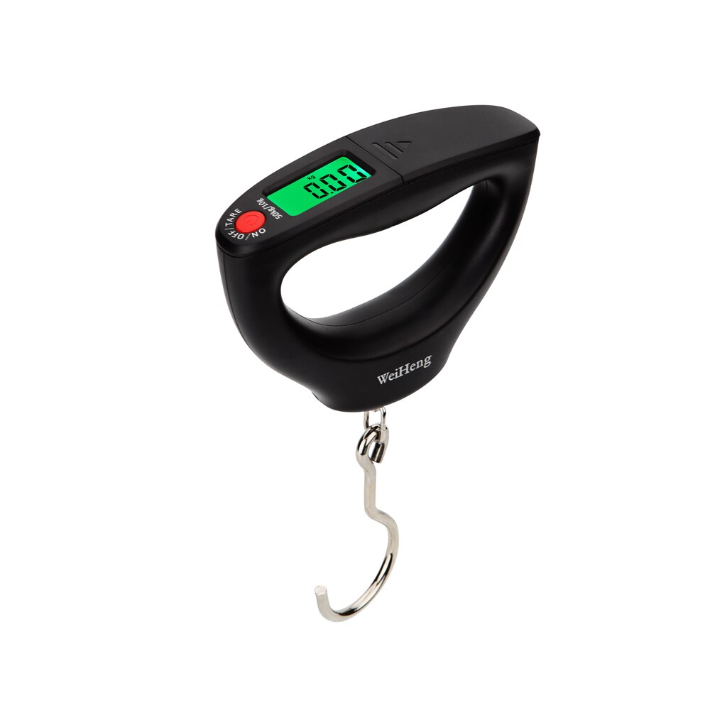 4 Type Electronic Portable Scale Digital Hand Held 50Kg 10g Mini High Accuracy LCD Digital Display Luggage Scale with Backlight: Black with hook