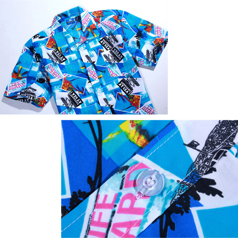 Zomer Mens Surfplank Shortboard Strand Shirts Zwembad Dragen Quick-dry Cool Hawaiian Shirt Kleurrijke Korte mouwen Surf Top feestdagen