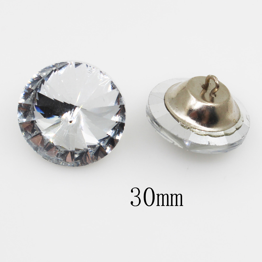 Botones de cristal transparente con diamantes de imitación para decoración de niños, suministros de bordado, manualidades de costura, decoración de boda, 10 Uds.