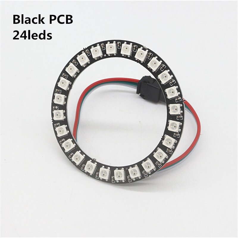 WS2812B DIY LED Ring 8 16 24 35 45 LEDs WS2812B SK6812 Built-in IC 5050 RGB WS2812 Addressable DC 5V LED Module Strip Light: Black PCB 24leds
