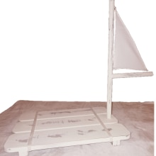 Accesorios de fotografía recién nacido, Mini balsa de madera, muebles de tiro para bebé, utilería de estudio de fotografía, sofá de cuna de barco