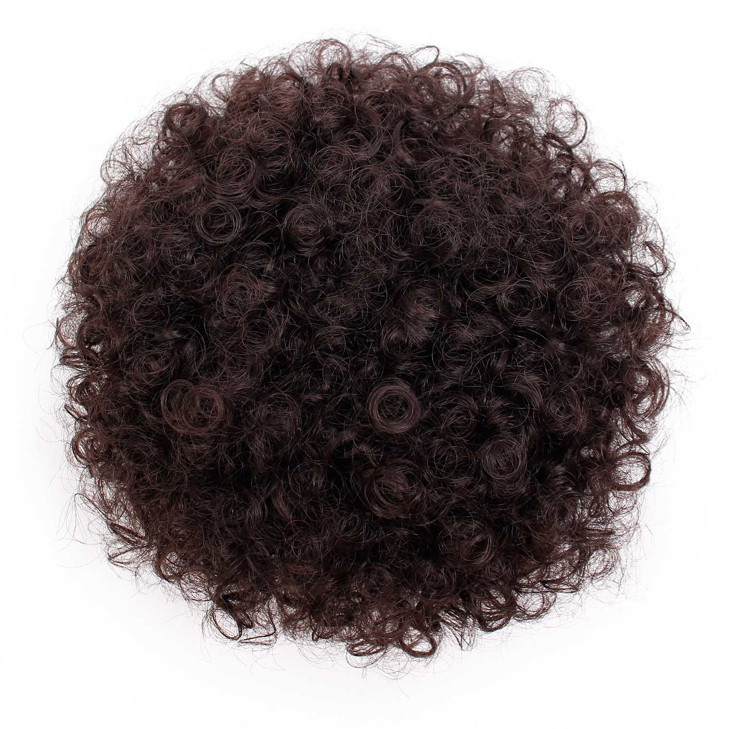 AISIBEAUTY Afro Short Kinky Curly Chignon Hair Extensions Synthetic Puff African American Afro Bun Wrap Drawstring Hairpiece: P015-2