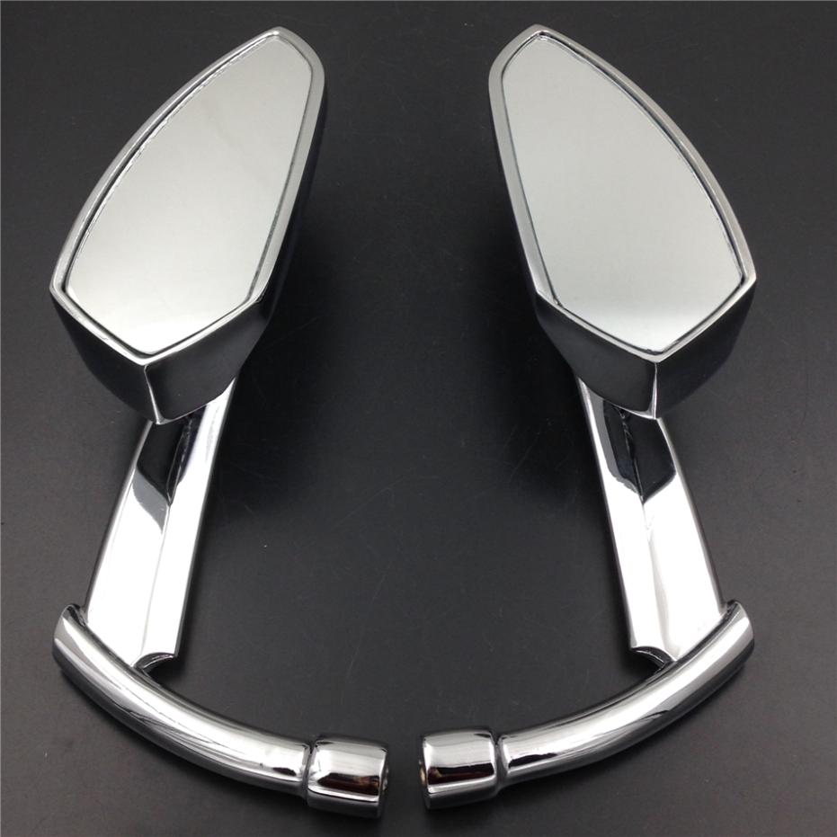 ANCLLO Aluminium Motorachteruitkijkspiegel – Universeel, Zwart, Met Adapters Voor 8 En 10 Mm, Voor Chopper, Bobber En Cruiser