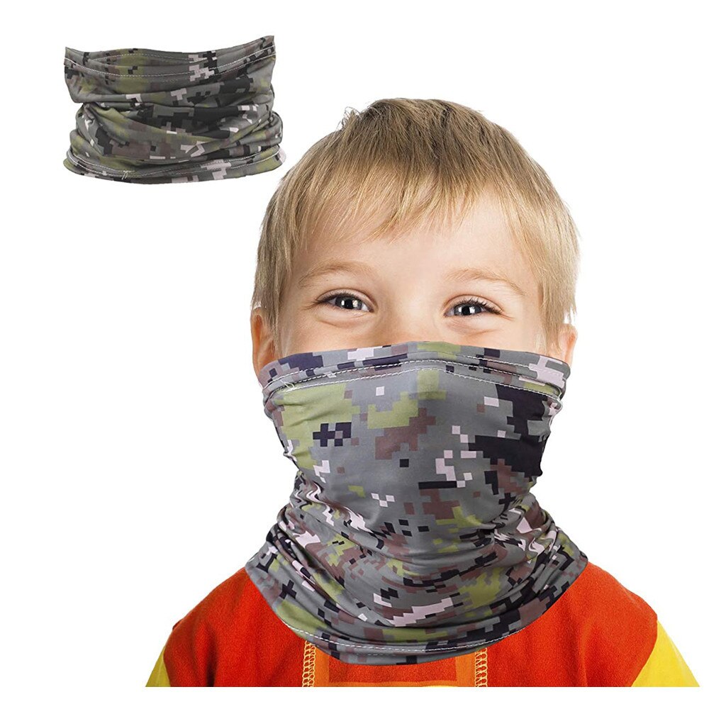 Cagoule de cou en Tube pour enfants, écharpe faciale lavable, Bandana Rave, couvre-chef pour garçons et filles, cyclisme, #25: A