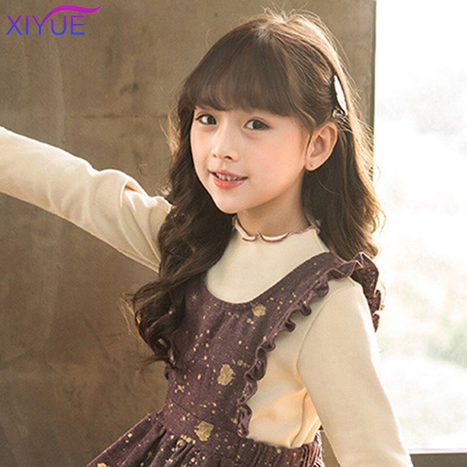 XIYUE cheveux longs bouclés perruque pour enfants coiffe couverture de cheveux bébé princesse bébé mignon cheveux longs raides tête de Bob