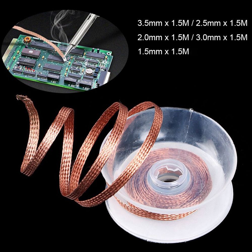 1.5/2.0/2.5/3.0/3.5mm fjernelse af værktøj svejsning kobber loddetråd tinlodning fjernelse aflodning fletning tape loddevæge