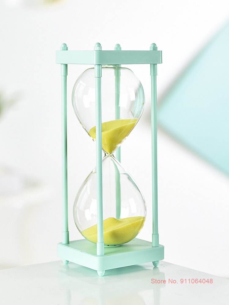 Gratis Belettering 30 Minuten Zandloper Tijd Timer Mintgroen Half Uur Hoge Borosilicaatglas Zandloper Grappige Kinderen Dag