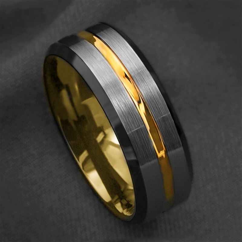 8mm klasyczne męskie pierścionki Charms biżuteria Unisex obrączki ślub zaręczyny rocznica świąteczne akcesoria do prezentów: 8 / 2