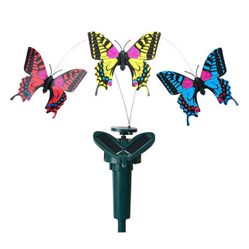 Tuin Solar Power Butterfly Path Bloempot Fladderende Patio Outdoor Decoratie