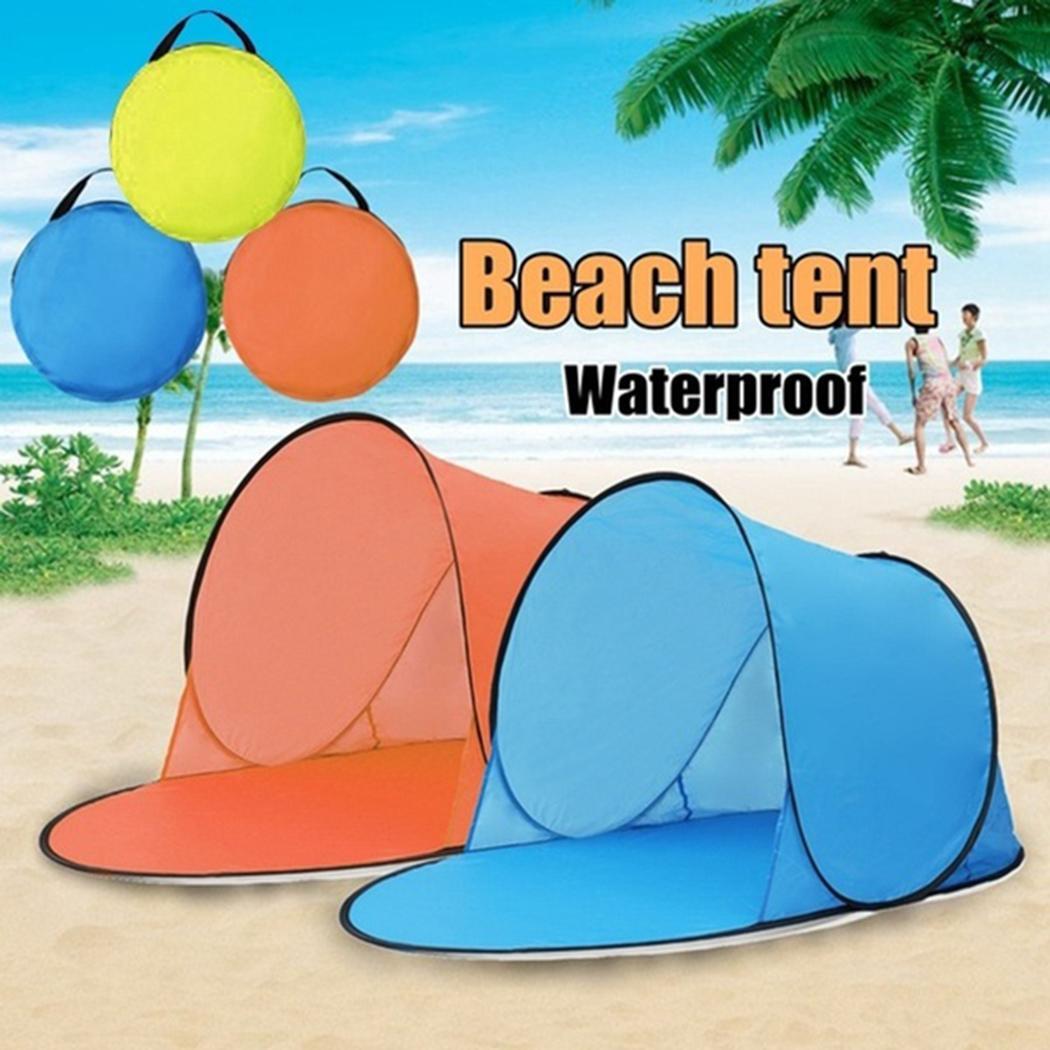 Portable Folding Beach Tent Automatically Open Outdoor Awning Waterproof Oxford Fabric Summer Camping Tent Anti-UV Single Wigwam