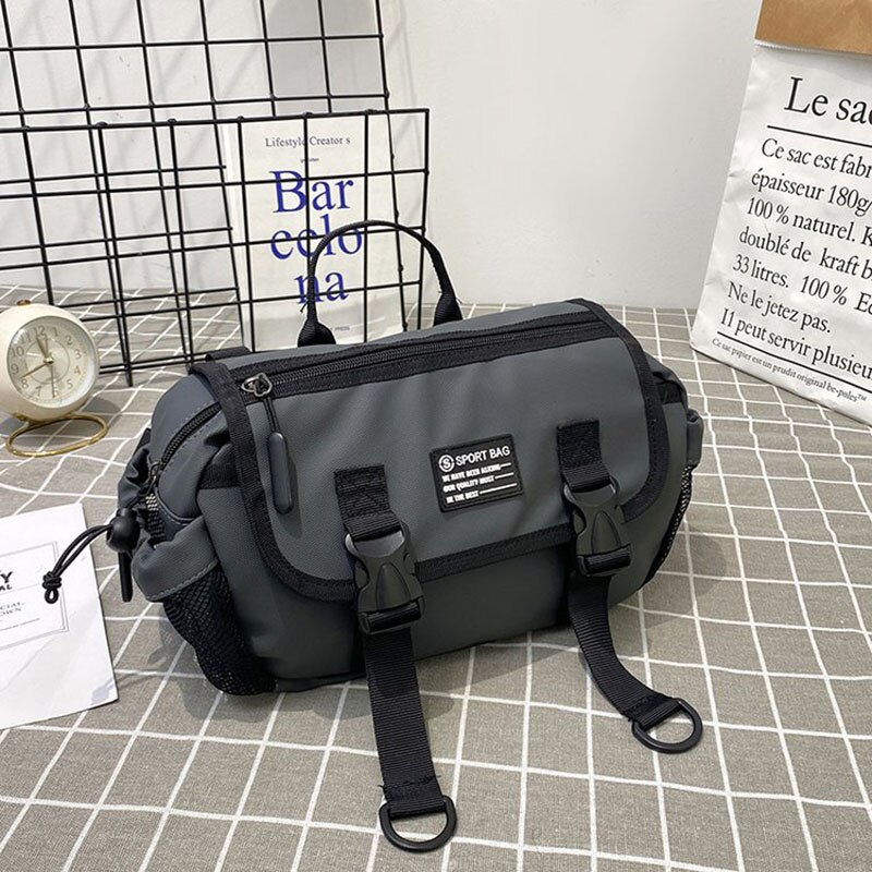 Streetstyle-bauchtasche, hüfttasche, unisex-bauchtasche, handtasche, lässige schultertasche, messenger bag, brusttasche, nylon-hip-hop-gürteltasche: Graue bauchtasche