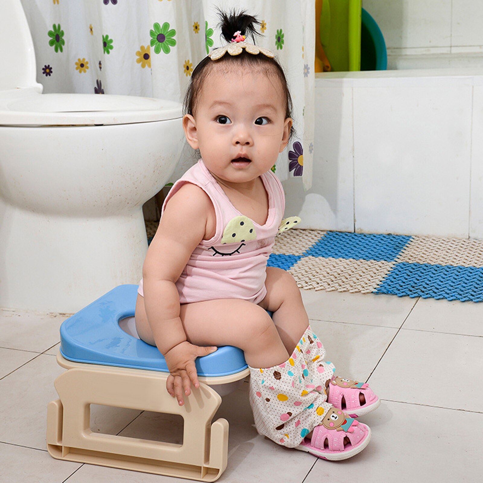 Réducteur WC Enfant Avec Marche Réglable Et Siège - Apprentissage De La Propreté Facile Et Sécurisé - 5