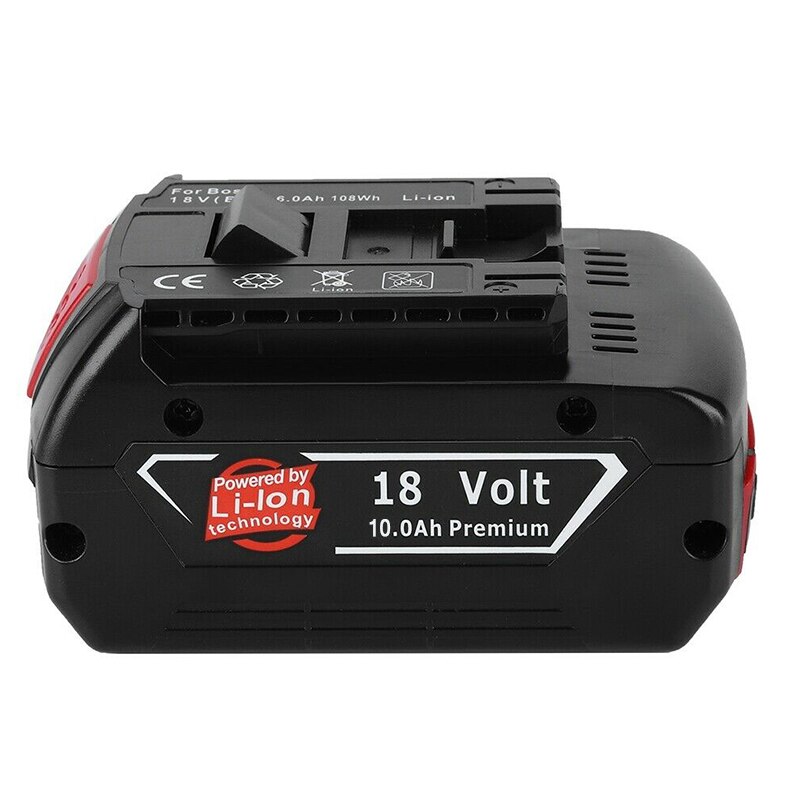 18V 10000mAh Rechargeable For Bosch 18V Battery Backup10.0A Portable Replacement BAT609 Indicator light+3A Battery Charger
