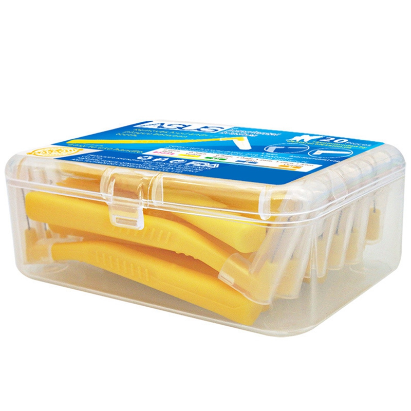 ASUS L Shape Push-Pull Interdental Brush 20Pcs/Box Oral Care Teeth Whitening Tooth Pick Tooth Orthodontic Toothpick Tooth: Yellow