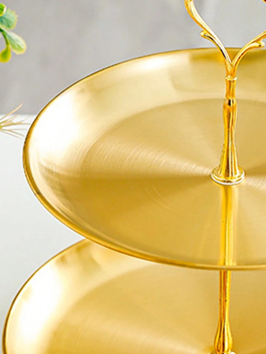 1/2 stuks roestvrij staal goud dessertblad, multi-tier taartstandaard, taartplaat, snackschaal, voor theekransje, verjaardag, bruiloft