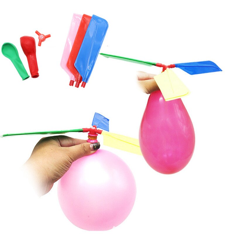 Juego de globos de sonido para niños, helicóptero inflable DIY, experimento de física, juegos caseros, pelota voladora para Laboratorio de Ciencia,