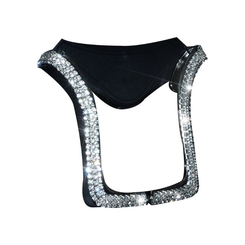 Universele Auto Air Vent Mount Clip U-Vorm Telefoon Houder Bracket Met Shiny Crystal Rhinestone Telescopische Gesp Interieur Decor: Silver