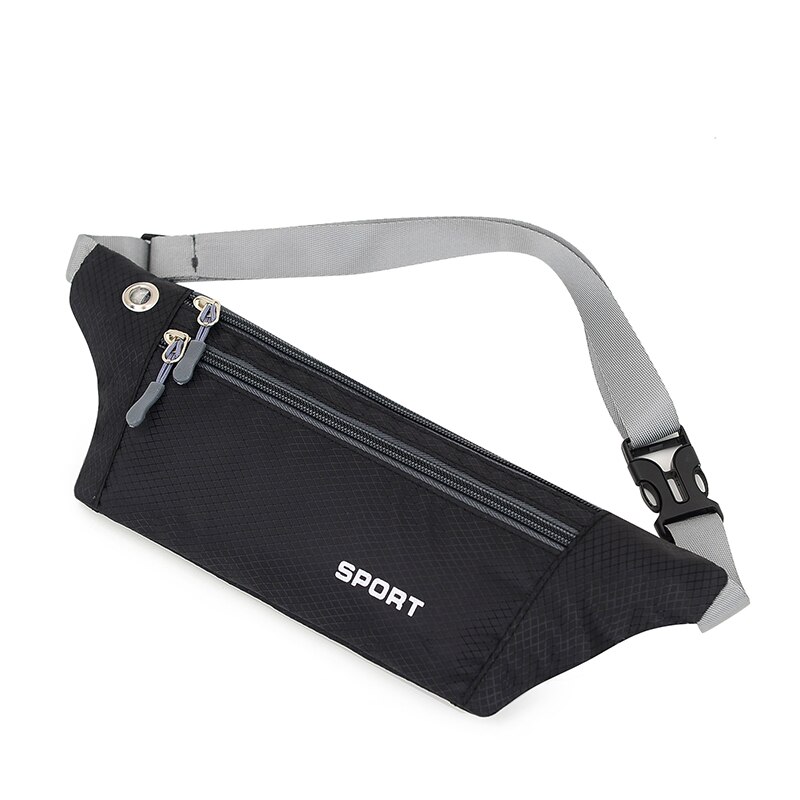 Fanny Pack Female For iPhone 12 Sports Phone Waterproof Chest Handbag Unisex Waist Bag Waist Packs Belly Belt Bags Purse: black