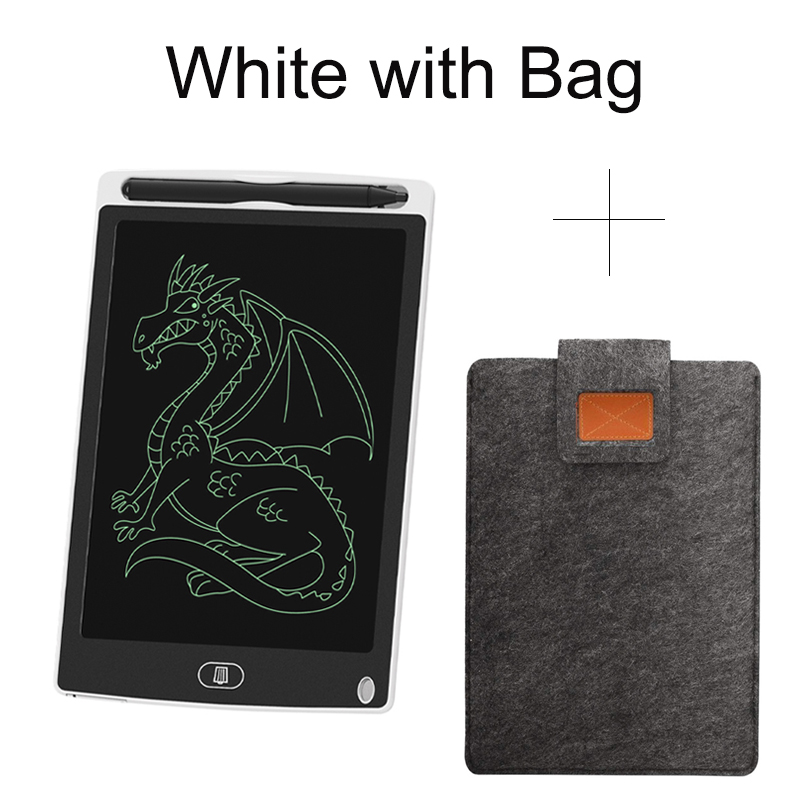 Przenośny Smart 8.5 'lcd cyfrowy tablet do pisania pismo odręczne tablet graficzny tablica do pisania grafiki do rysowania 5 kolorów: White With Bag