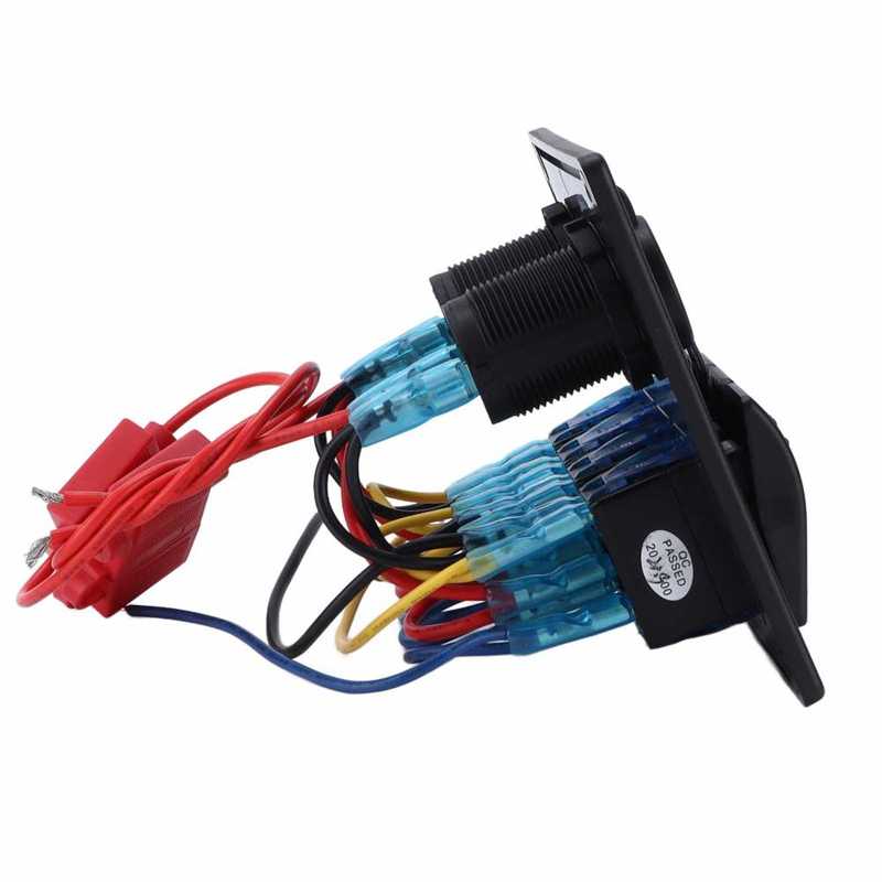 4 Gang Rocker Switch IP65 Waterproof On Off Toggle Switch Temperature Resistant for 12‑24V Cars Trucks Boats