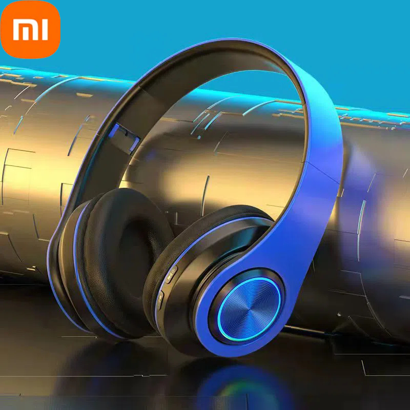 Xiaomi wireless headphones bluetooth 5.1 hifi stereo noise cancelling headsets sports gaming music headphones with microphone: Sky blue