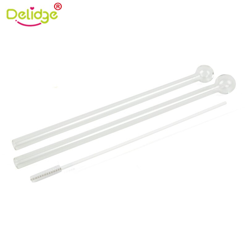 Tubo de cristal para beber hecho a mano, paja de colores con cepillo de limpieza del hogar, pajitas de vidrio reutilizables para fiestas, herramientas de Bar, 3 uds.: B2127SS