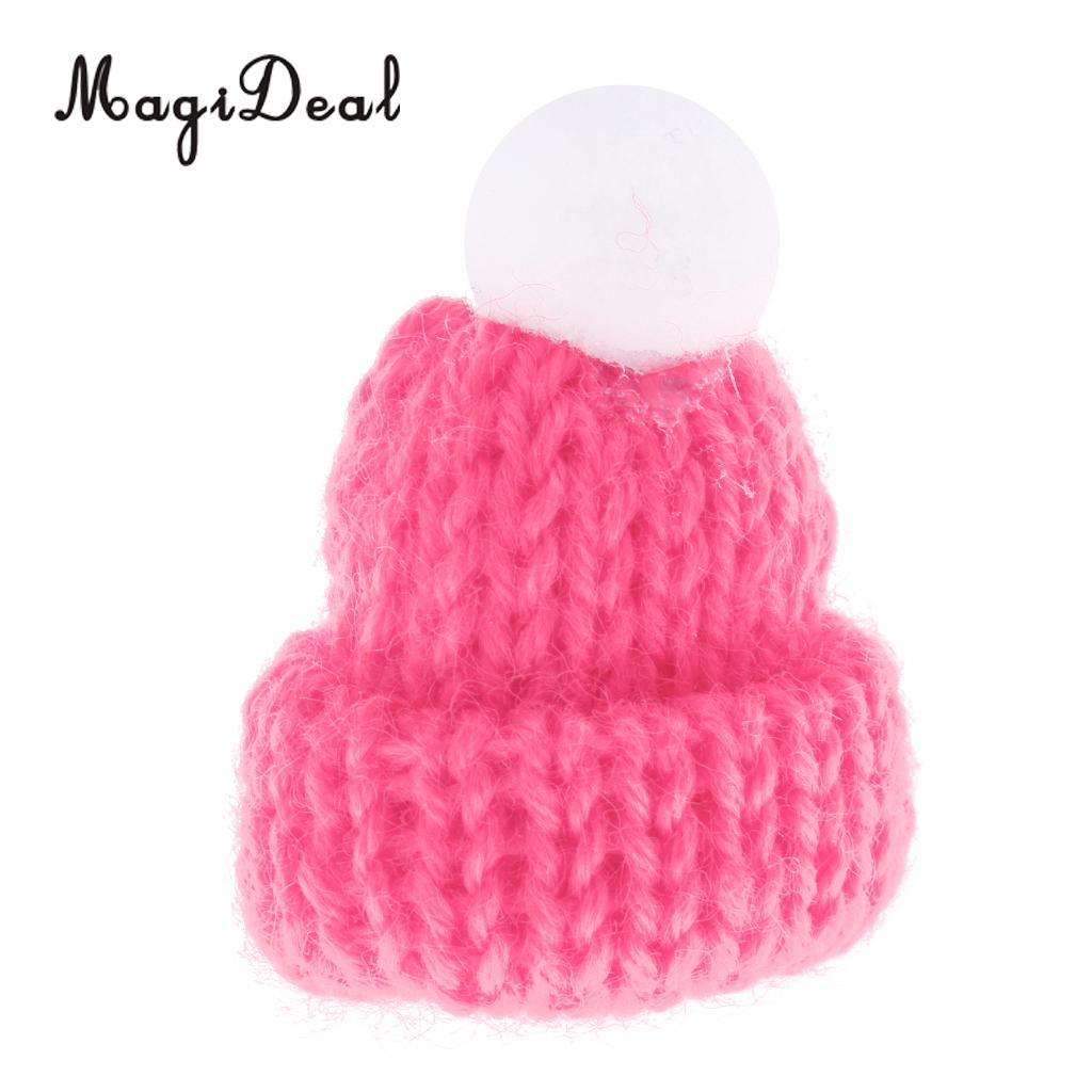 1/12 Schaal Dollhouse Miniatuur Scène Beanie Hoed Leuke Winter Skate Cap Party Kleding Accessoires Decoratie 10 Kleuren: Pink