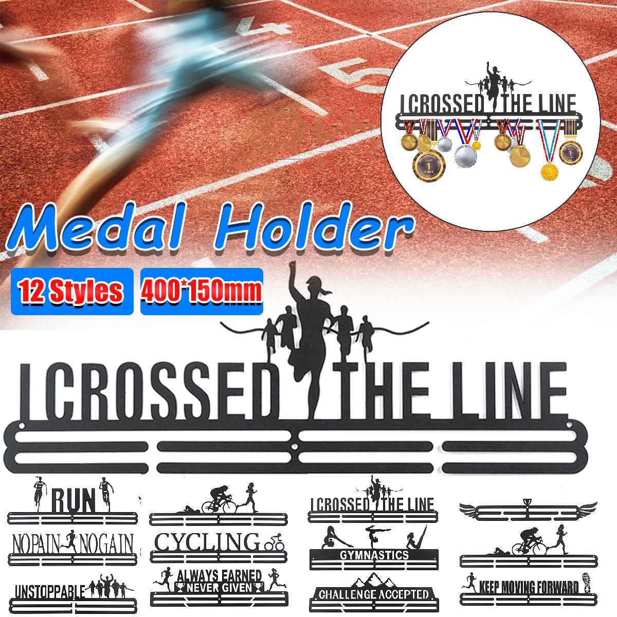 12 Style Medal Hanger Medal Holder Display Rack Stainless Steel Holder Running Swimming Gymnastics Dancing Sport Medals